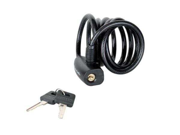 MASTER LOCK MLK8126E Black Self Coil Keyed Cable 1.8mx8mm