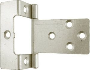  Flush Hinge 50mm Cranked 16mm Zinc Plated