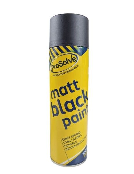 PROSOLVE Spray Paint Acrylic Matt Black 500ml