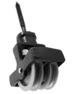 PERRY 42 Double Screw Pulley 44mm Black