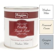 RUSTINS Chalky Finish Paint Windsor White 250ml