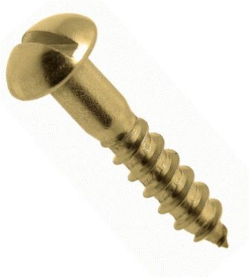  WoodScrew Round Head 10x1 Brass