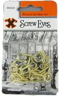  Screw Eyes Pack 24 Assorted Electro Brass