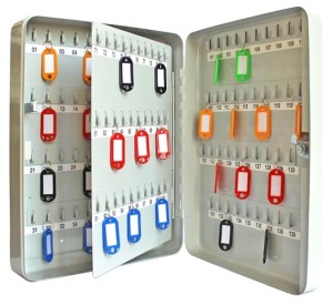  Key Cabinet 140 Hooks 280x370x80 Grey