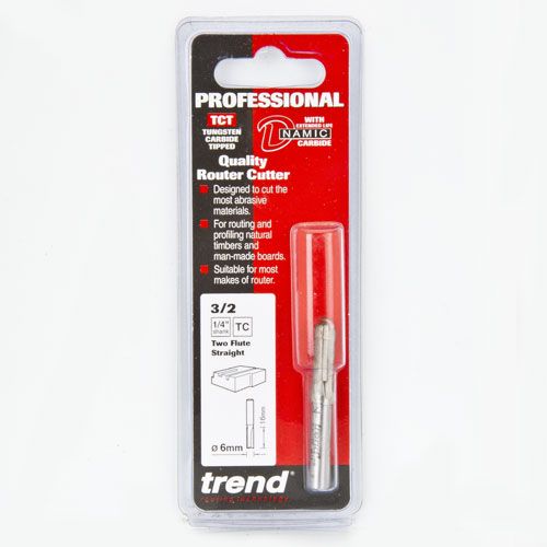 TREND 3/2X1/4TC Two Flute 6mm Dia x 16mm Cut