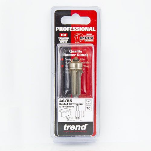 TREND 46/85X1/4TC Trimmer & V Groove 12.7mm Dia