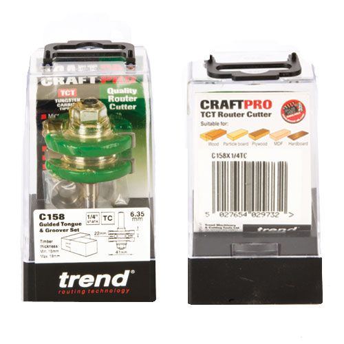 TREND C158X1/4TC Tongue & Groover Set 41mm Dia