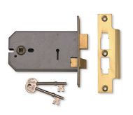 UNION J2077-PL-6.00 3 Lever Horizontal Mortice Sashlock 150mm Brass