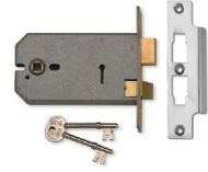 UNION J2077-SC-5.00 3 Lever Horizontal Mortice Sashlock 125mm S/chrome