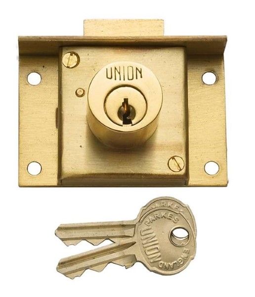 UNION J4004-PL Till Lock Cut Cylinder Pattern 63mm Brass