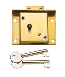 Union Drawer Lock Cut 4 Lever 63mm Keyed Alike Brass