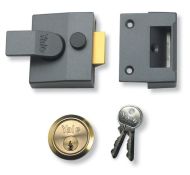 YALE Rim Narrow Nightlatch With Brass Cylinder