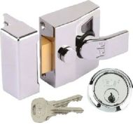 YALE Rim Deadlocking Narrow Nightlatch Chrome