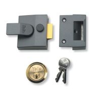 YALE Rim Deadlocking Narrow Nightlatch Grey